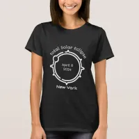 Total Solar Eclipse 2024 Modern Minimal Black  T-Shirt