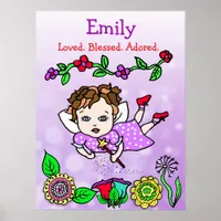 Personalized Loved, Blessed and Adored Fairy Poster