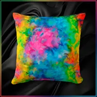 [Atomic Tie-Dye]  V2 Psychedelic Rainbow Colors Throw Pillow