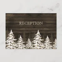 Barnwood Rustic Pine trees winter reception invite