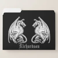 Personalized Winged Dragons  File Folder