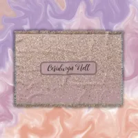 Elegant Rose Glitter Monogram Name | Throw Blanket