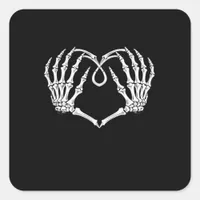 Valentines Day Gothic Heart With Skeleton Hands Va Square Sticker