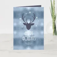 Deer Antlers Arrows Christmas Blue ID861  Holiday Card