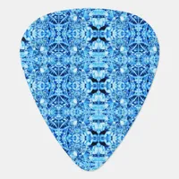 Blue Ice Rose Abstract Photo Edit tiled Guitar Pick