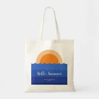 Ocean sunset minimalist scene  tote bag