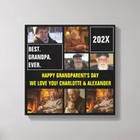 Best Grandpa Ever Photo Collage and Custom Text Canvas Print