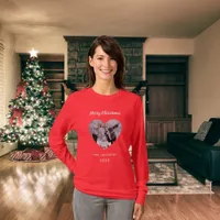 Christmas red family photo heart name mother T-Shirt