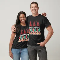 Fa la la la Retro Groovy Christmas Holidays Tri-Blend Shirt