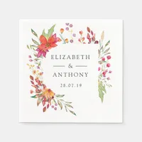 Aquarelle Wildflower Spring Wedding Napkins
