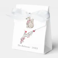 Watercolor Winter Fox Christmas Favor Boxes