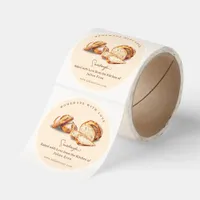 Watercolor Baked with Love Homemade Sourdough Classic Round Sticker