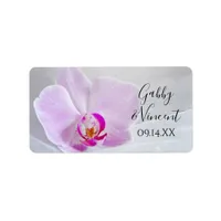 Pink Orchid and Veil Wedding Favor Tags