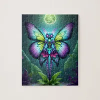 Mystical Moonlit Fairy in a Enchanted Garden Jigsaw Puzzle