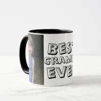 Cute Best Grampa Ever Two Photo Black Mug