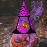 Halloween Party Jack O'Lantern Bugle Bats Purple Party Hat