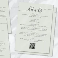 Sage Bohemian Script Simple Wedding Details Enclosure Card