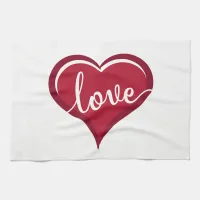 love in heart valentines kitchen towel