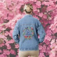 Just You in Pretty Floral Wreath Denim Jacket