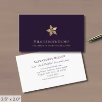 Modern Purple Gold Luxury Business Card