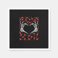 Skeleton Hand Heart Valentines Day Funny Classic Napkins
