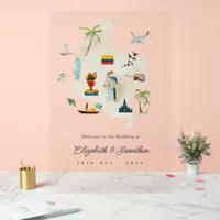 Colombia Map Destination Wedding Welcome Sign