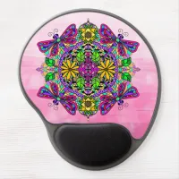 Dragonfly Mandala Pink and Purple Gel Mouse Pad