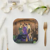 Calling All Witches Halloween Birthday Invitation Paper Plates