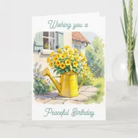 Wishing you a Peaceful Birthday | Yellow Flowers Card