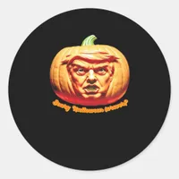 Trumpkin Scary Halloween Pumpkin Best Art Design C Classic Round Sticker