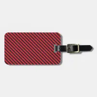 Thin Black and Red Diagonal Stripes Luggage Tag