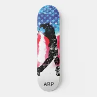 *~* Military Golf Golfer Red White Blue Flag Skateboard