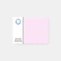 *~* Watercolor Om Aum Turquoise Blue Magenta White Post-it Notes