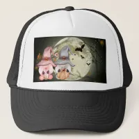 Halloween Gnomes Couple Full Moon Trucker Hat