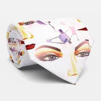 Hand-painted Mid Modern Pop Surrealism Artwork Neck Tie