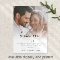 Informal Script Photo Engagement Thank You Card