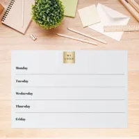 Week calendar business logo desk notepad paper pad