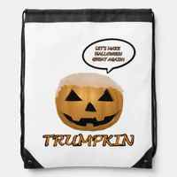 Halloween Trumpkin Fitted Drawstring Bag