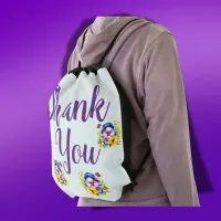 Thank You with Pansies, Purple & Yellow |