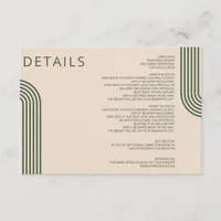 Rustic Neutral Green Arched Modern Wedding Enclosure Card