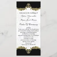 black gold Wedding program