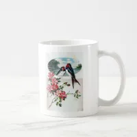 Barn Swallows and Pink Flowers Coffee Mug