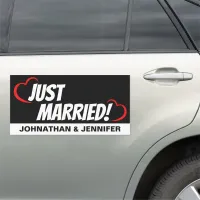 12" x 24" Just Married Black Car Magnet