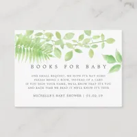 Watercolor Greenery Baby Shower Book Request Enclosure Card