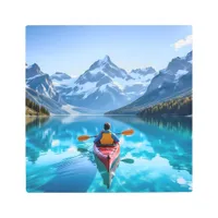  Kayaking in Mountains  Beautiful Nature Metal Print