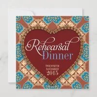 Earth Bohemian Heart Rehearsal Dinner Invitations