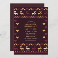 Mulled Wine & Gold Ugly Sweater Christmas Party Invitation