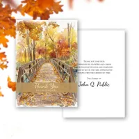 Fall Bridge Funeral Memorial Sympathy Thank You Card