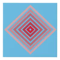 Faux Canvas Print - Red Optical Illusion Squares