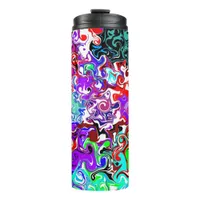 Colorful Fluid Art Abstract Marble Thermal Tumbler